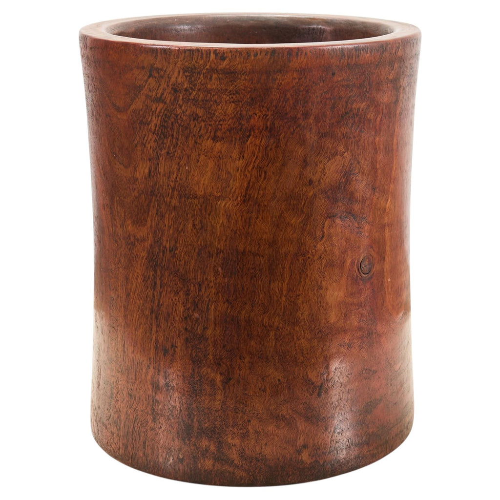 Large Chinese Export Hardwood Scholar's Brush Pot Vessel