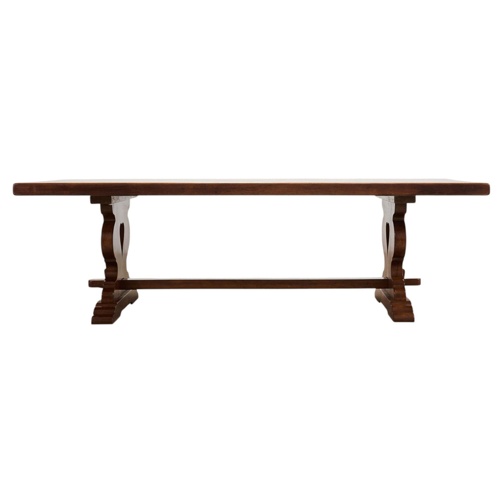 Country French Provincial Oak Trestle Farmhouse Dining Table 8 Ft
