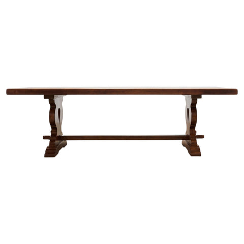 Country French Provincial Oak Trestle Farmhouse Dining Table 8 Ft