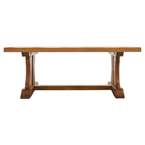 French Provincial Oak Country Farmhouse Trestle Dining Table