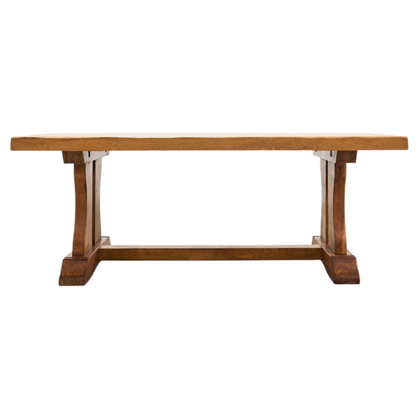 French Provincial Oak Country Farmhouse Trestle Dining Table