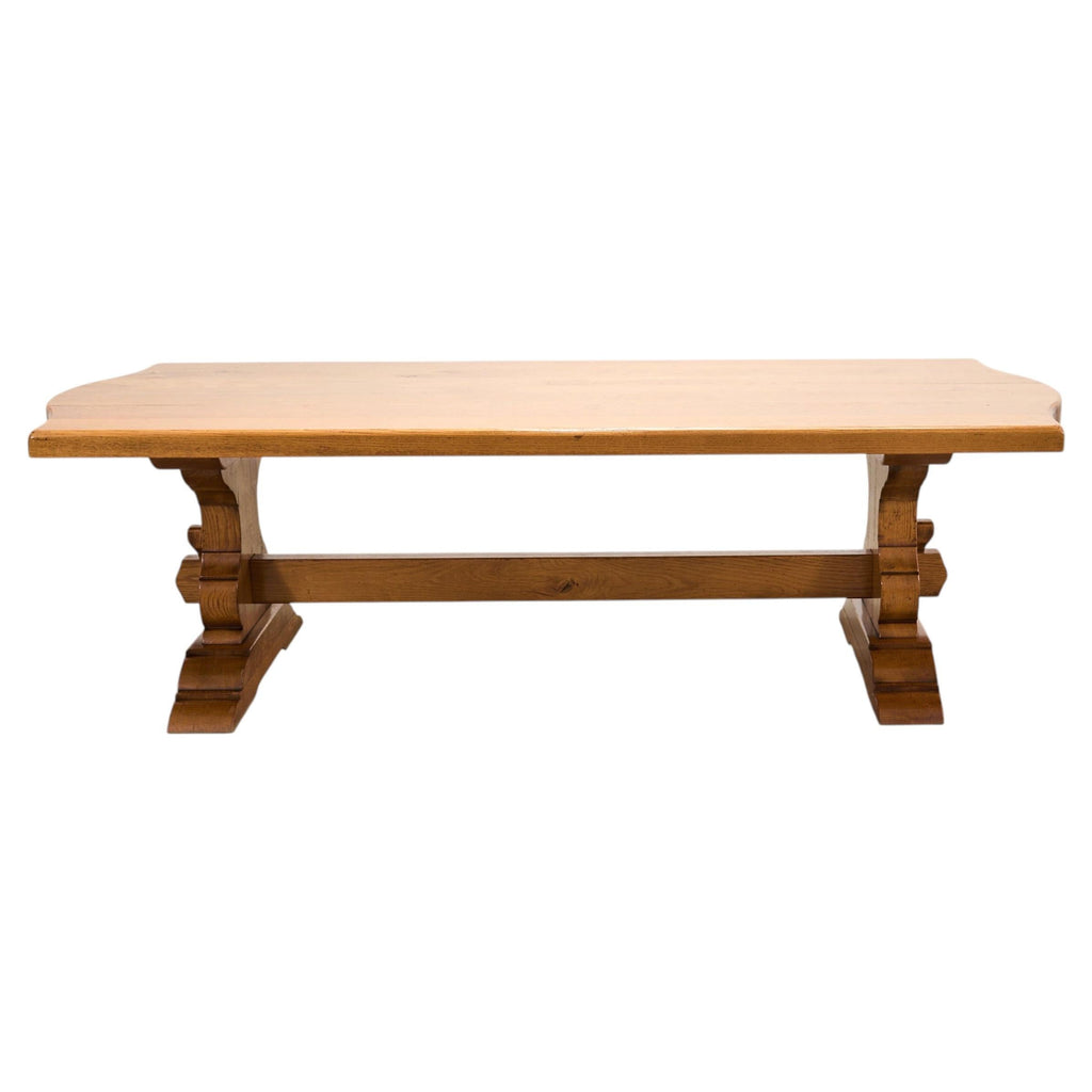 Country French Provincial Oak Farmhouse Trestle Dining Table 8 Ft