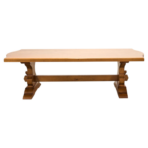 Country French Provincial Oak Farmhouse Trestle Dining Table 8 Ft