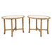 Pair of Danny Ho Fong Organic Modern Rattan Marble Tables