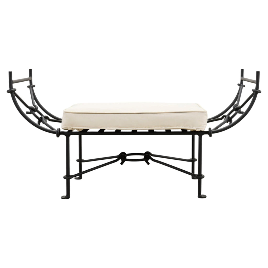 Neoclassical Style Horned Aluminum Bench after Diego Giacometti