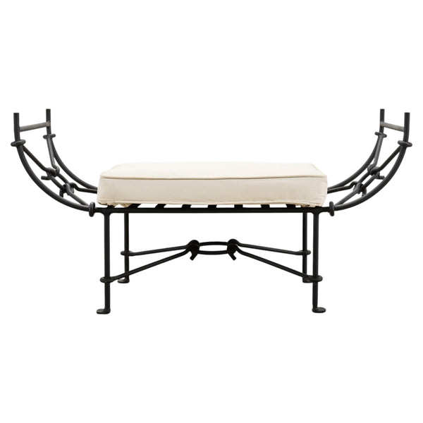 Neoclassical Style Horned Aluminum Bench after Diego Giacometti