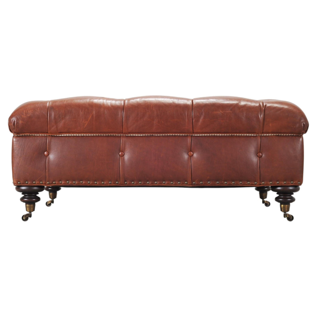 Ralph Lauren Country English Leather Writer's Ottoman 4 Ft