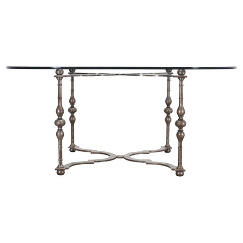 Formations Iron and Glass Baroque-Style Dining Center Table