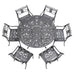 Kenneth Lynch Style Star and Dolphin Garden Table and Six Chairs