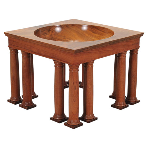 Neoclassical Greco-Roman Walnut Bubinga Rosewood Signed Bowl