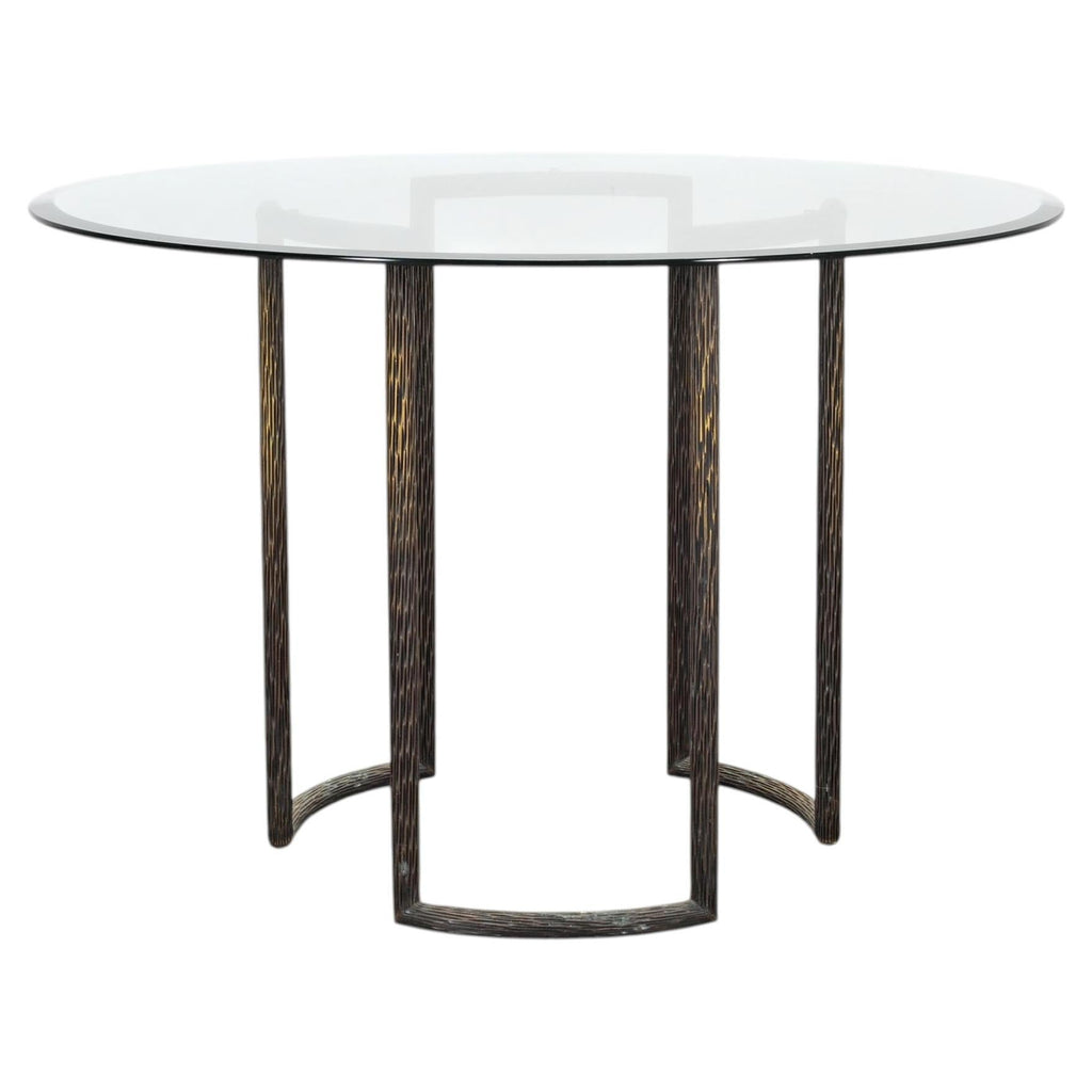 Thomas Pheasant for McGuire Faux Bois Bronze Center Dining Table