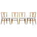 Set of Four Tommi Parzinger Mid-Century X-Back Dining Chairs