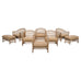 Set of Six Rattan Lounge Chairs & Two Ottomans by Danny Ho Fong