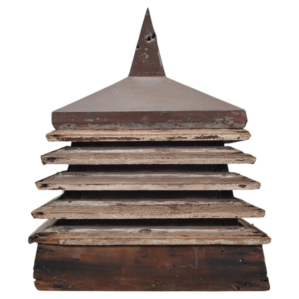 19th C. Pine Zinc Americana Farmhouse Pagoda Form Roof Cupola