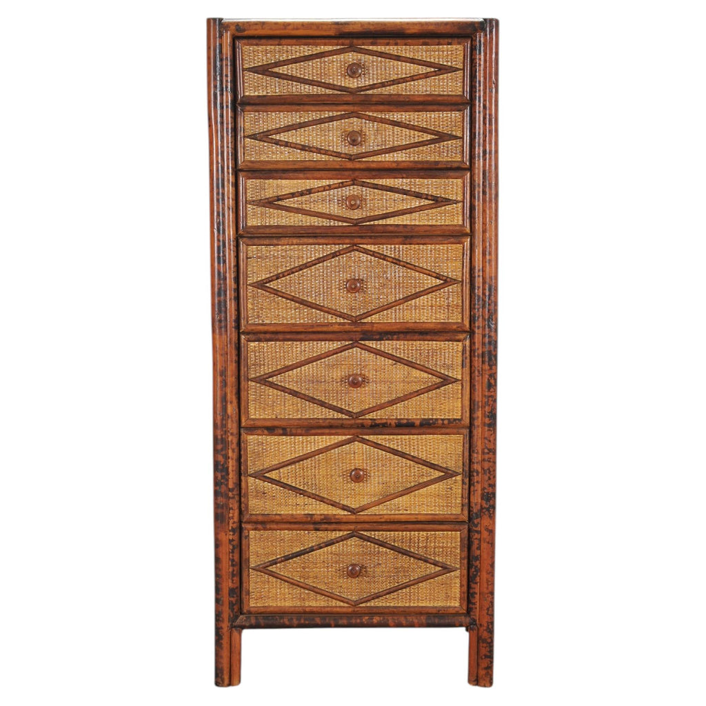 Carrie Bradshaw's English Aesthetic Bamboo Rattan Chest Dresser