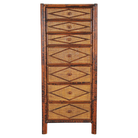 Carrie Bradshaw's English Aesthetic Bamboo Rattan Chest Dresser