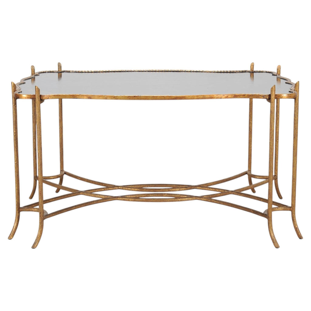 Dennis & Leen Chinoiserie Iron Gilt Tall Tray Cocktail Table