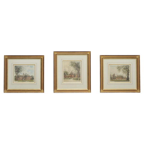 Set of 3 Josef Eidenberger Williamsburg Architectural Etchings 1977