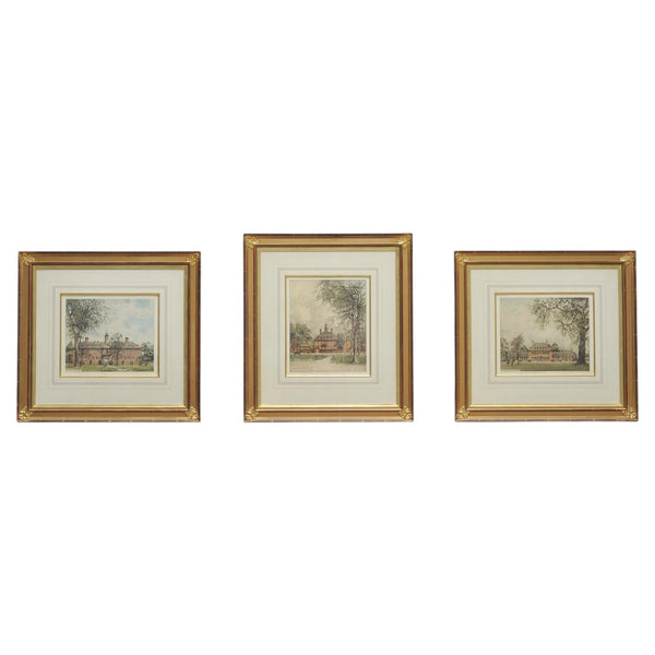 Set of 3 Josef Eidenberger Williamsburg Architectural Etchings 1977