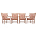 Set of Four McGuire Spindle-Back Rattan Ikat Dining Armchairs
