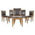 Set of Six Michael Taylor Regency Style Leather Dining Chairs