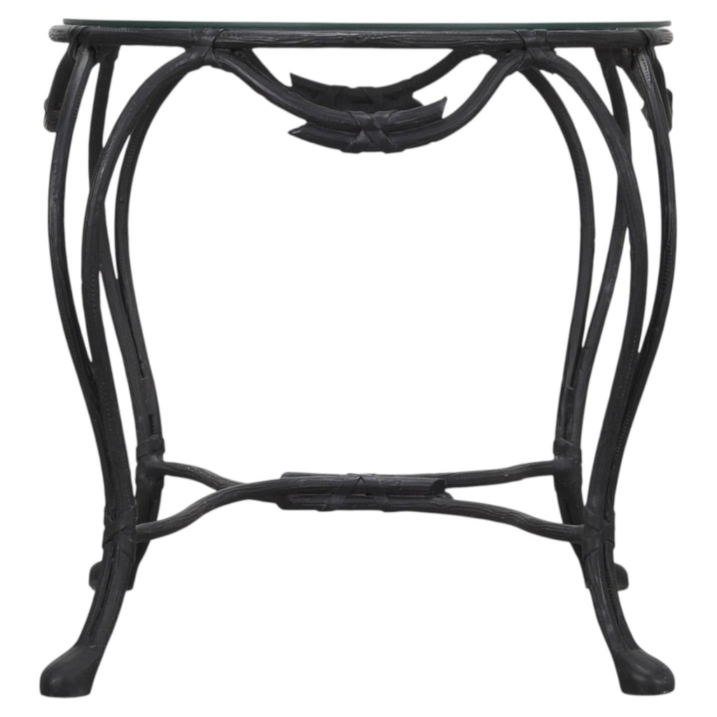 Rose Tarlow Style Twig Iron Faux Bois Garden Drinks Table