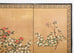 Japanese Showa Four Panel Screen Spring Flowers on Gilt