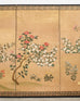 Japanese Showa Four Panel Screen Spring Flowers on Gilt