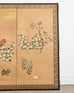 Japanese Showa Four Panel Screen Spring Flowers on Gilt