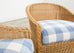 Pair of McGuire Rattan Wicker Lounge Chairs and Ottoman