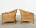 Pair of McGuire Rattan Wicker Lounge Chairs and Ottoman