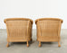 Pair of McGuire Rattan Wicker Lounge Chairs and Ottoman