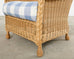 Pair of McGuire Rattan Wicker Lounge Chairs and Ottoman