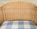 Pair of McGuire Rattan Wicker Lounge Chairs and Ottoman