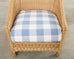 Pair of McGuire Rattan Wicker Lounge Chairs and Ottoman