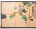 Japanese Harimaze Six Panel Screen Applied Edo Tanzaku Poems