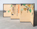 Japanese Harimaze Six Panel Screen Applied Edo Tanzaku Poems