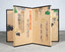 Japanese Harimaze Six Panel Screen Applied Edo Tanzaku Poems