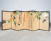Japanese Harimaze Six Panel Screen Applied Edo Tanzaku Poems