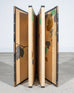 Japanese Harimaze Six Panel Screen Applied Edo Tanzaku Poems