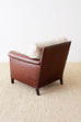 Art Deco Style Leather Club Chair with Down Cushions