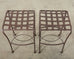 Set of Three Neoclassical Style Aluminum Lattice Seat Barstools