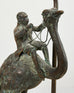 Pair of Maitland-Smith Bronze Monkey Ostrich Table Lamps