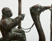 Pair of Maitland-Smith Bronze Monkey Ostrich Table Lamps
