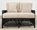 Palecek Art Deco Style Rattan Pencil Reed Settee