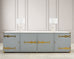 Tommi Parzinger Lacquer Marble Top Sideboard Credenza 10 Ft