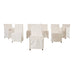 Set of Eight Linen Style Slip Cover Dining Chairs