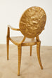 Pair of Daphne Gilt Hammered Iron Dining Chairs