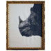 Large Framed Drawing of a Baby Rhino Head