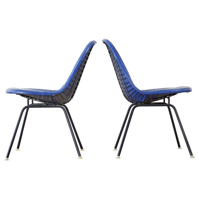 Pair of Eames for Miller MKX Wire Mesh Chairs